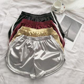 Silky Band-waist Contrast Trim Shorts