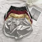 Silky Band-waist Contrast Trim Shorts