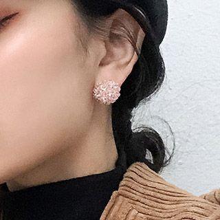 Crystal Ball Flower Earring