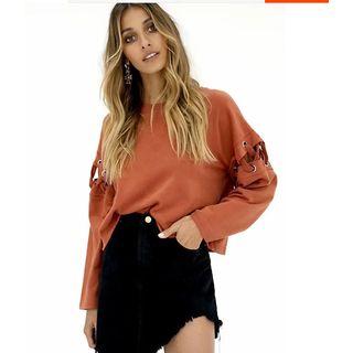 Lacing Detail Pullover