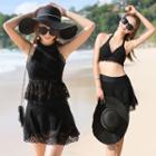 Set: Bikini + Lace Top + Skirt