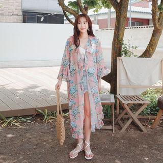 Floral Print Robe Cardigan