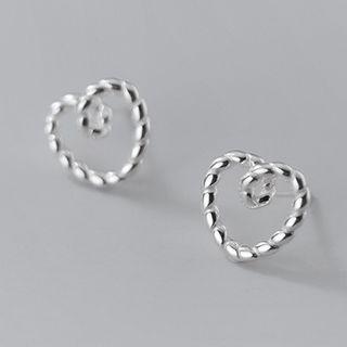 Heart Stud Earring S925 - 1 Pr - Silver - One Size
