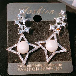 Imitation Pearl Starry Sky Earring As Shown In Figure - One Size