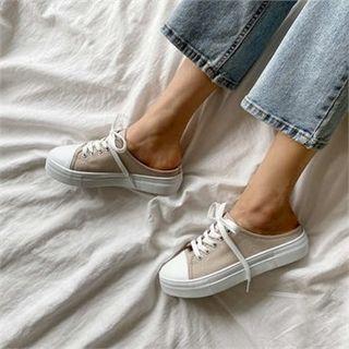 Cap-toe Canvas Slide Sneakers