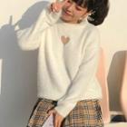 Cutout Furry Sweater