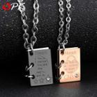 Couple Matching Booklet Pendant Necklace