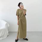 Round-neck Draped T-shirt Dress