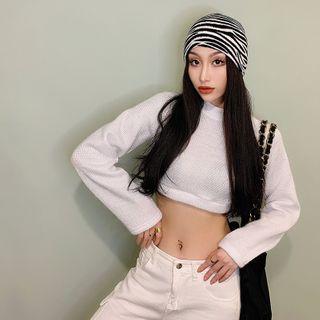 Lace Up Cropped Sweater