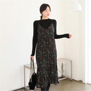 Spaghetti-strap Chiffon Long Pinafore Dress