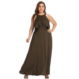 Plus Size Sleeveless Peplum Dress