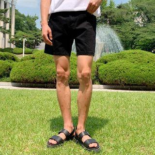 Elasticized-waist Denim Shorts