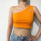One-shoulder Cropped Tank Top