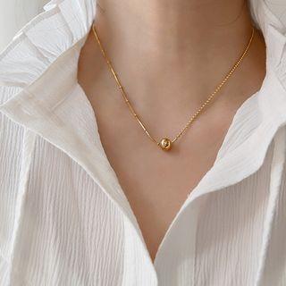 Bead Pendant Stainless Steel Necklace Necklace - Gold - One Size