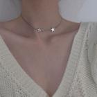 Star Sterling Silver Choker 1 Pc - Silver - One Size