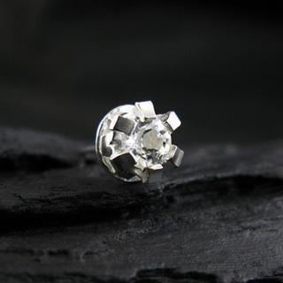 Hand Made White Topaz Single Stud Earring