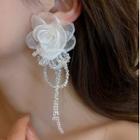 Flower Organza Faux Crystal Fringed Earring