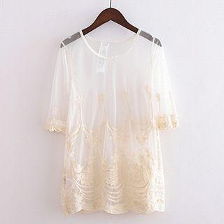 Crochet Short-sleeve Lace Top