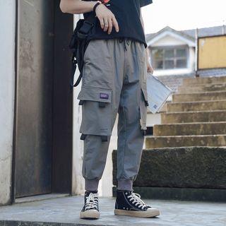 Drawstring-waist Gather-cuff Cargo Pants