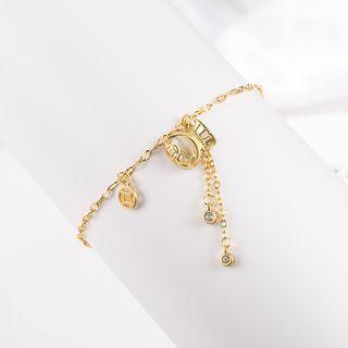 Money Bag Faux Cat Eye Stone Alloy Bracelet