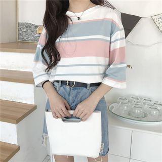 Cropped Stripe T-shirt
