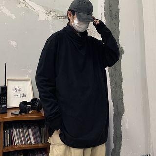 Turtleneck Oversize Long-sleeve T-shirt