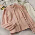 Puff-sleeve Stand-collar Loose Shirt