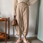 Seam-trim Banded-hem Pants