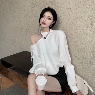 Lace-up Cold Shoulder Sweatshirt