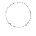 Layered Alloy Necklace 1 Pc - Silver - One Size