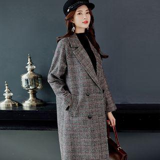 Lightweight Double-breasted Long Wool Jacket
