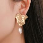 Irregular Alloy Faux Pearl Dangle Earring 1 Pair - 1903 - 01 - Gold -