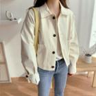 Drop-shoulder Buttoned-cuff Jacket