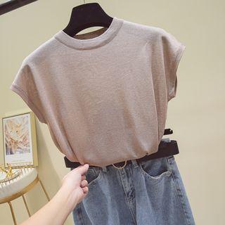 Plain Cap Sleeve Knit Top