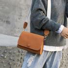 Faux-suede Stitched Crossbody Bag