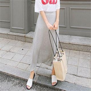 Band-waist Inset Shorts Maxi Skirt