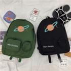 Planet Print Canvas Backpack
