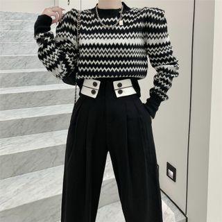 Striped Knit Top / Dress Pants