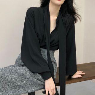 Tie-neck Twisted Blouse