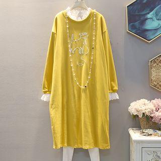 Dog Long-sleeve T-shirt Dress