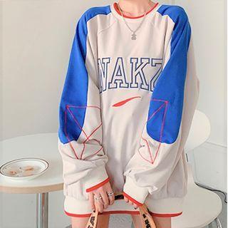 Loose Fit Long-sleeve Lettering Sweatshirt