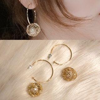 Metal Ball Earring Gold - One Size