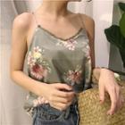 Lace Trim Floral Print Camisole Top