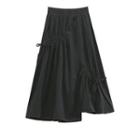 Drawstring Slit Asymmetrical A-line Midi Skirt