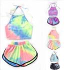 Set: Halter Tie-dyed Camisole Top + Shorts