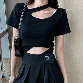 Set: Halter Cropped Top + Plain Sweatpants