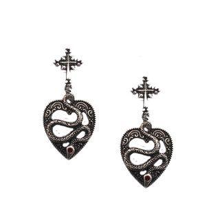 Snake Heart Drop Earring