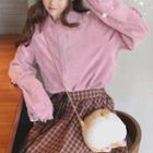 Heart Applique Shirt / Plaid A-line Skirt