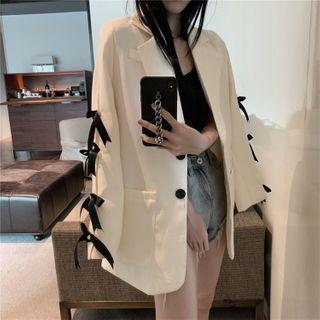 Ribbon-accent Loose-fit Blazer