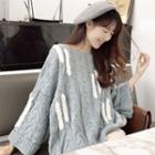 Cable Knit Wide-sleeve Sweater